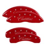 MGP Gloss Red Caliper Covers 35013SCTSRD – For 2009-2019 Cadillac CTS, 18-Inch+ Wheels, 4-Piece Aluminum Set