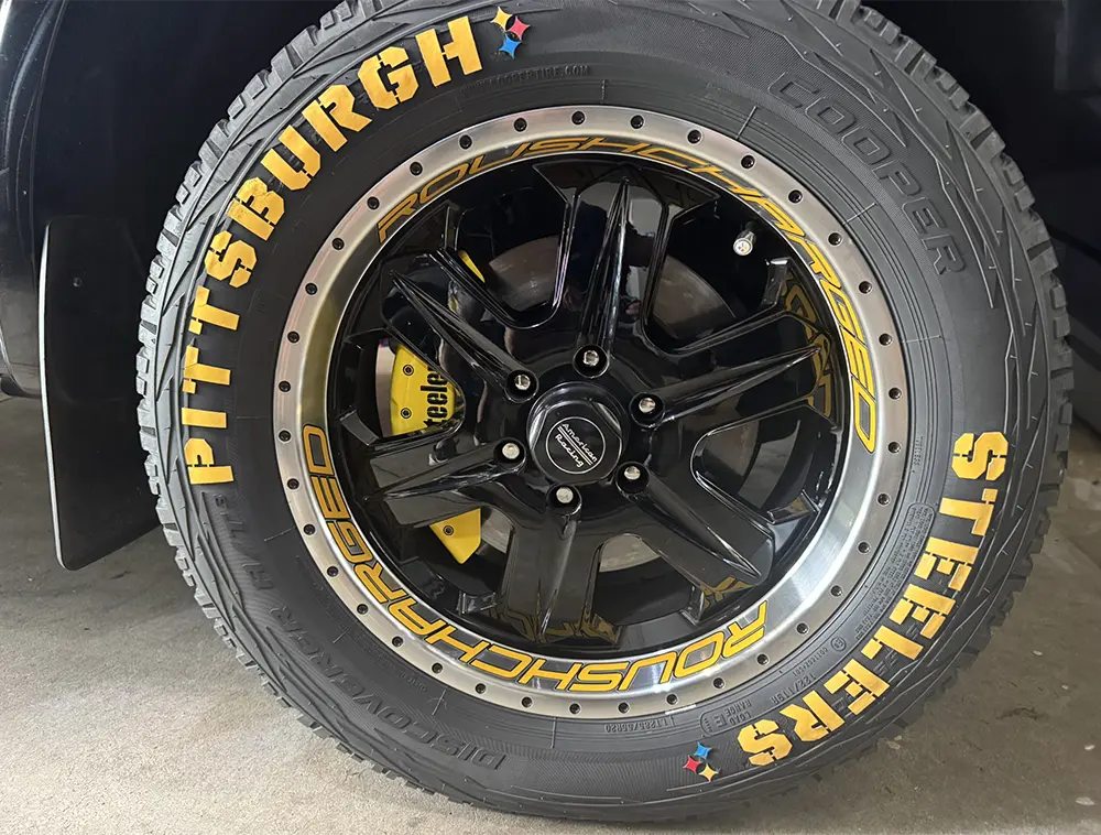 Steeler Themed caliper cover.